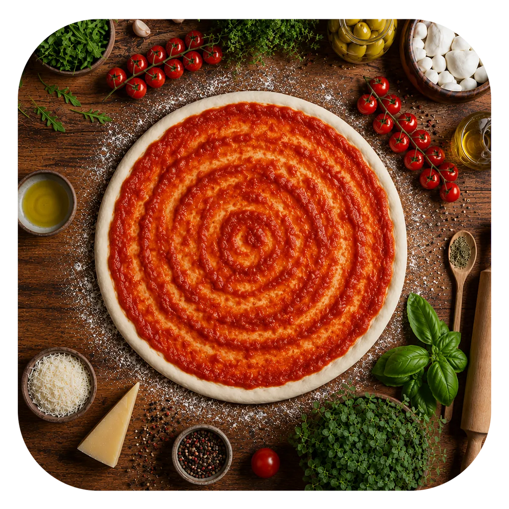 Pizza Base With Sauce - 6 pizzas - Buy 5, Get 1 Free - Different Sizes - Frozen