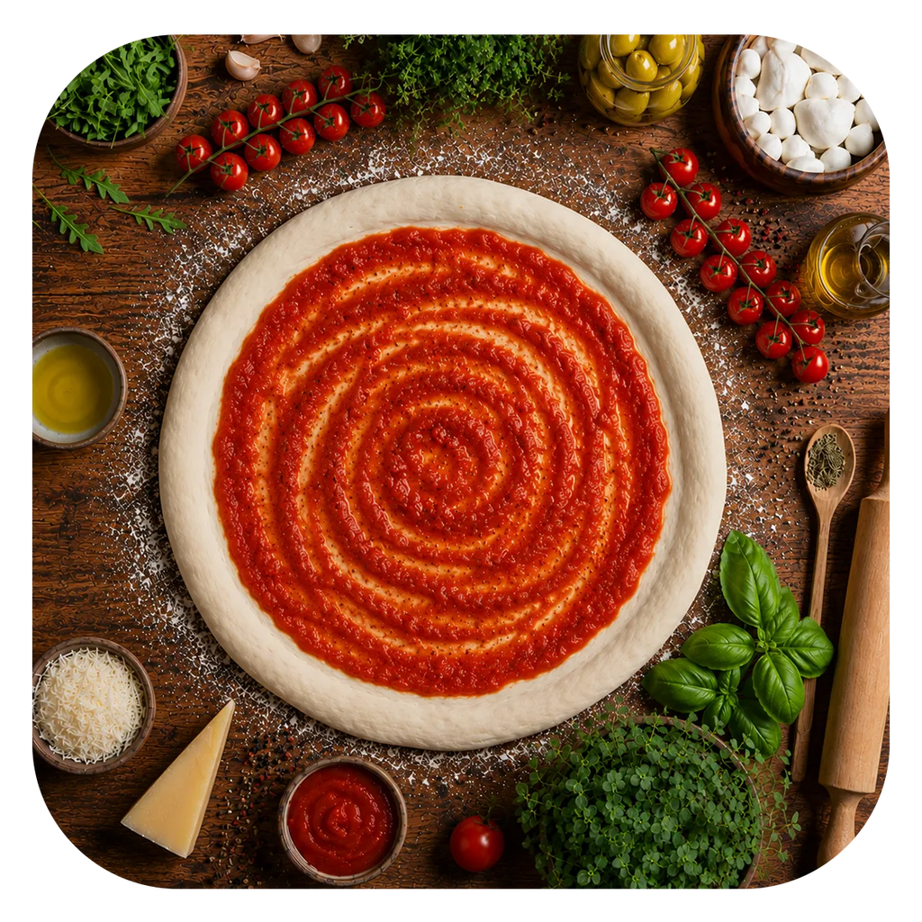 Pizza Base With Sauce - 6 pizzas - Buy 5, Get 1 Free - Different Sizes - Frozen